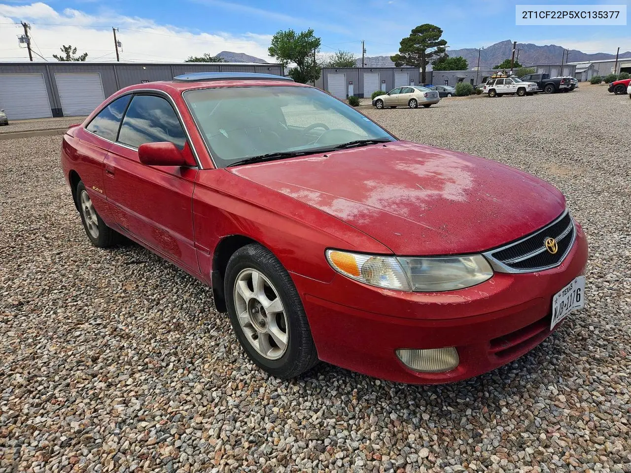 1999 Toyota Camry Solara Sle V6 VIN: 2T1CF22P5XC135377 Lot: 56290776