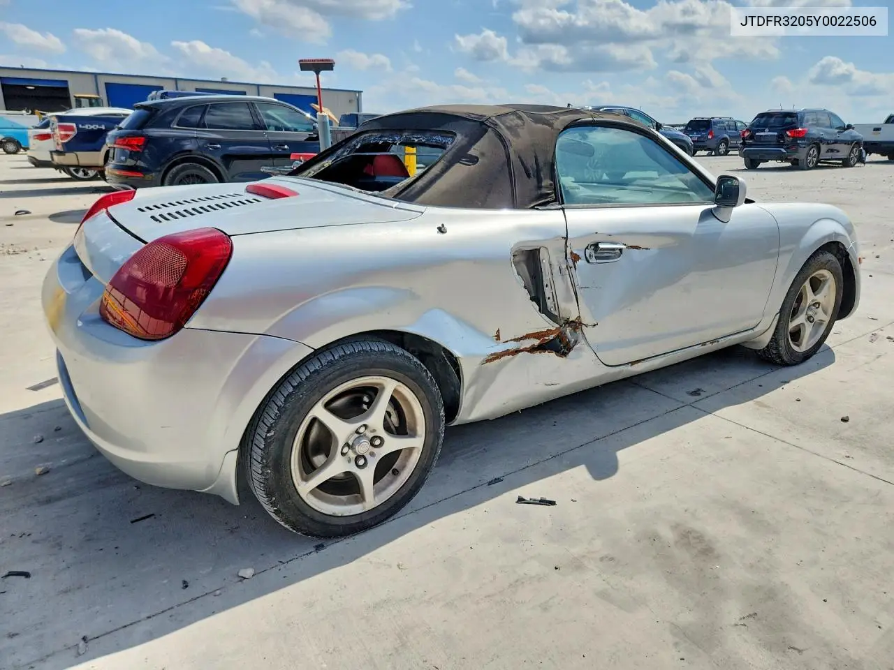 2000 Toyota Mr2 Spyder VIN: JTDFR3205Y0022506 Lot: 54213536