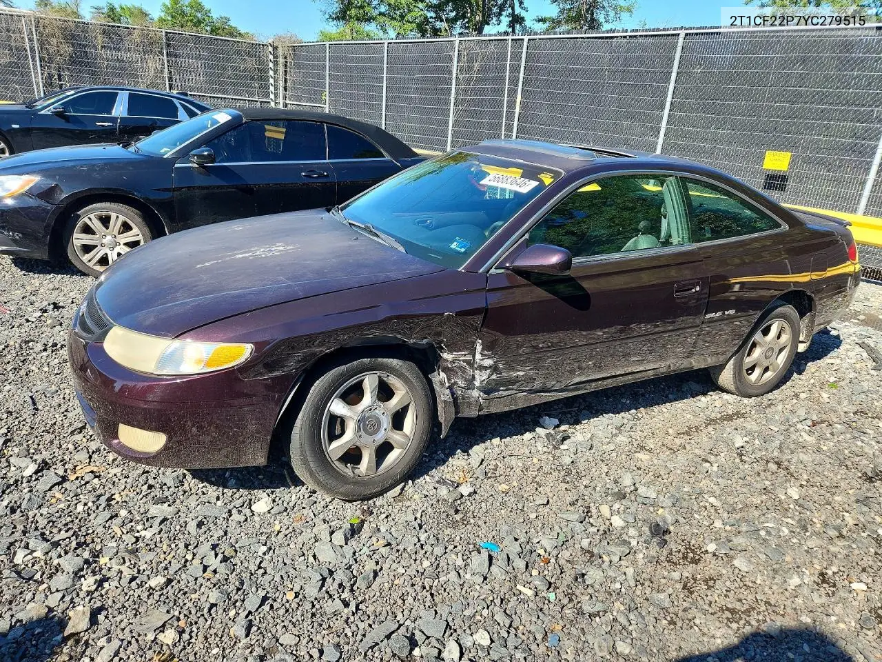 2000 Toyota Camry Solara Sle V6 VIN: 2T1CF22P7YC279515 Lot: 56883646