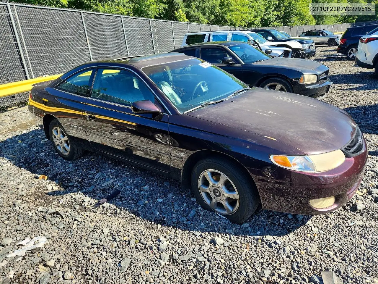 2000 Toyota Camry Solara Sle V6 VIN: 2T1CF22P7YC279515 Lot: 56883646