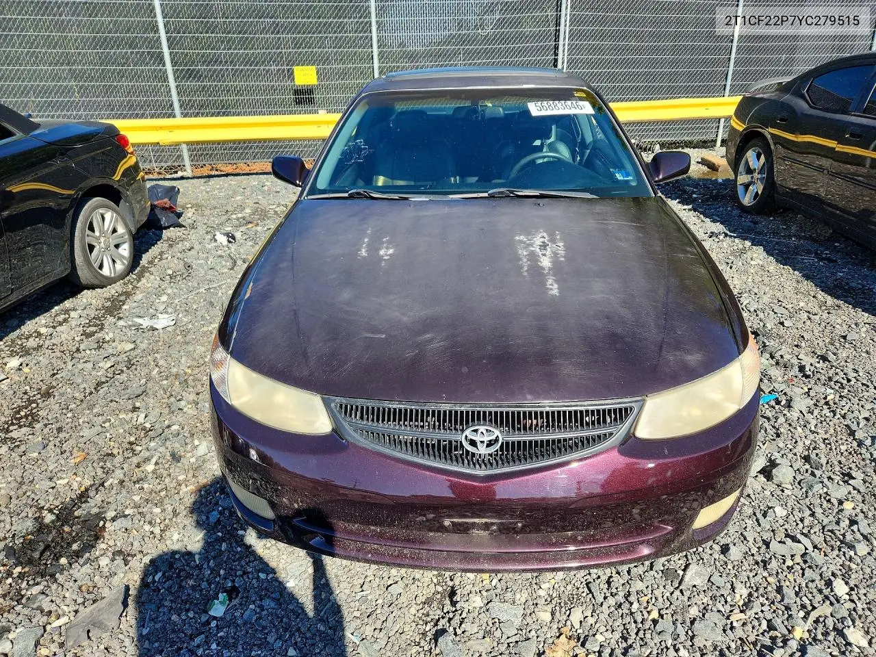 2000 Toyota Camry Solara Sle V6 VIN: 2T1CF22P7YC279515 Lot: 56883646