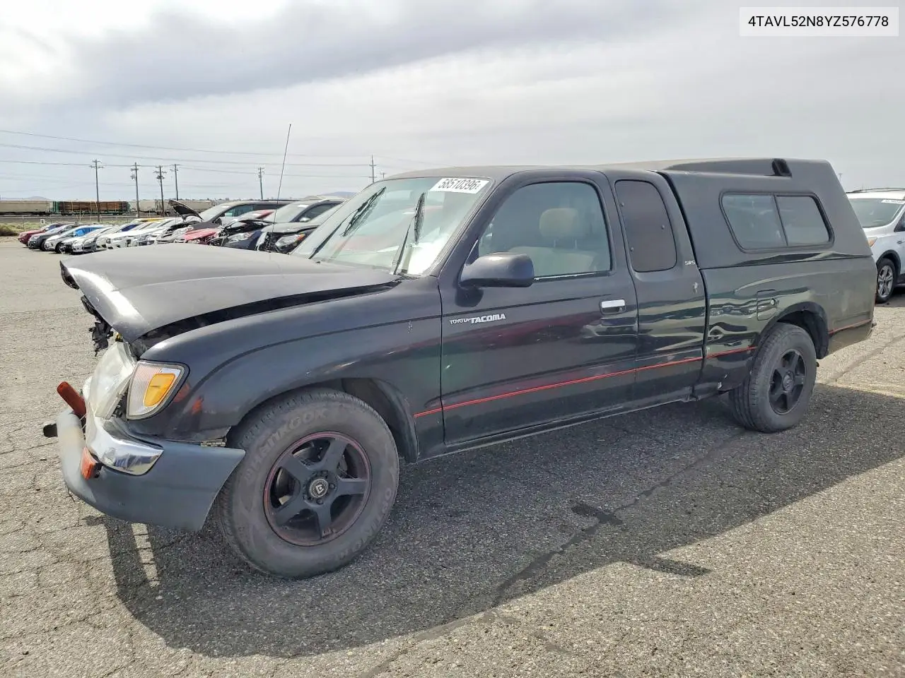 2000 Toyota Tacoma Xtracab VIN: 4TAVL52N8YZ576778 Lot: 58510396