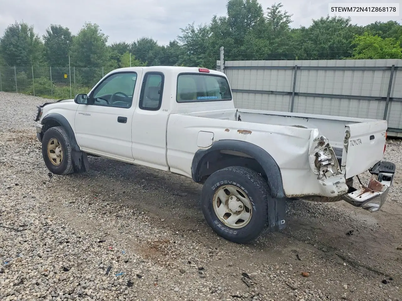 2001 Toyota Tacoma Xtracab VIN: 5TEWM72N41Z868178 Lot: 57745786