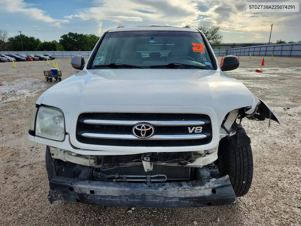 2002 Toyota Sequoia Limited VIN: 5TDZT38A22S074291 Lot: 56226276