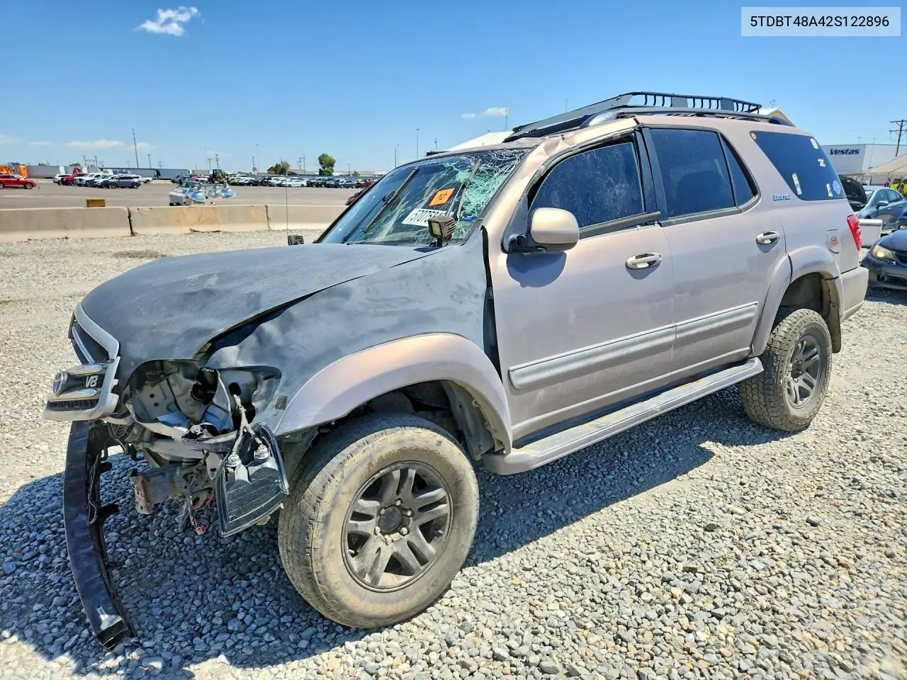 2002 Toyota Sequoia Limited VIN: 5TDBT48A42S122896 Lot: 57075846