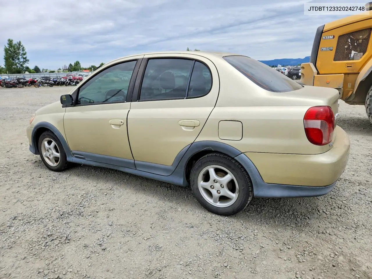 2002 Toyota Echo Base VIN: JTDBT123320242748 Lot: 58840416