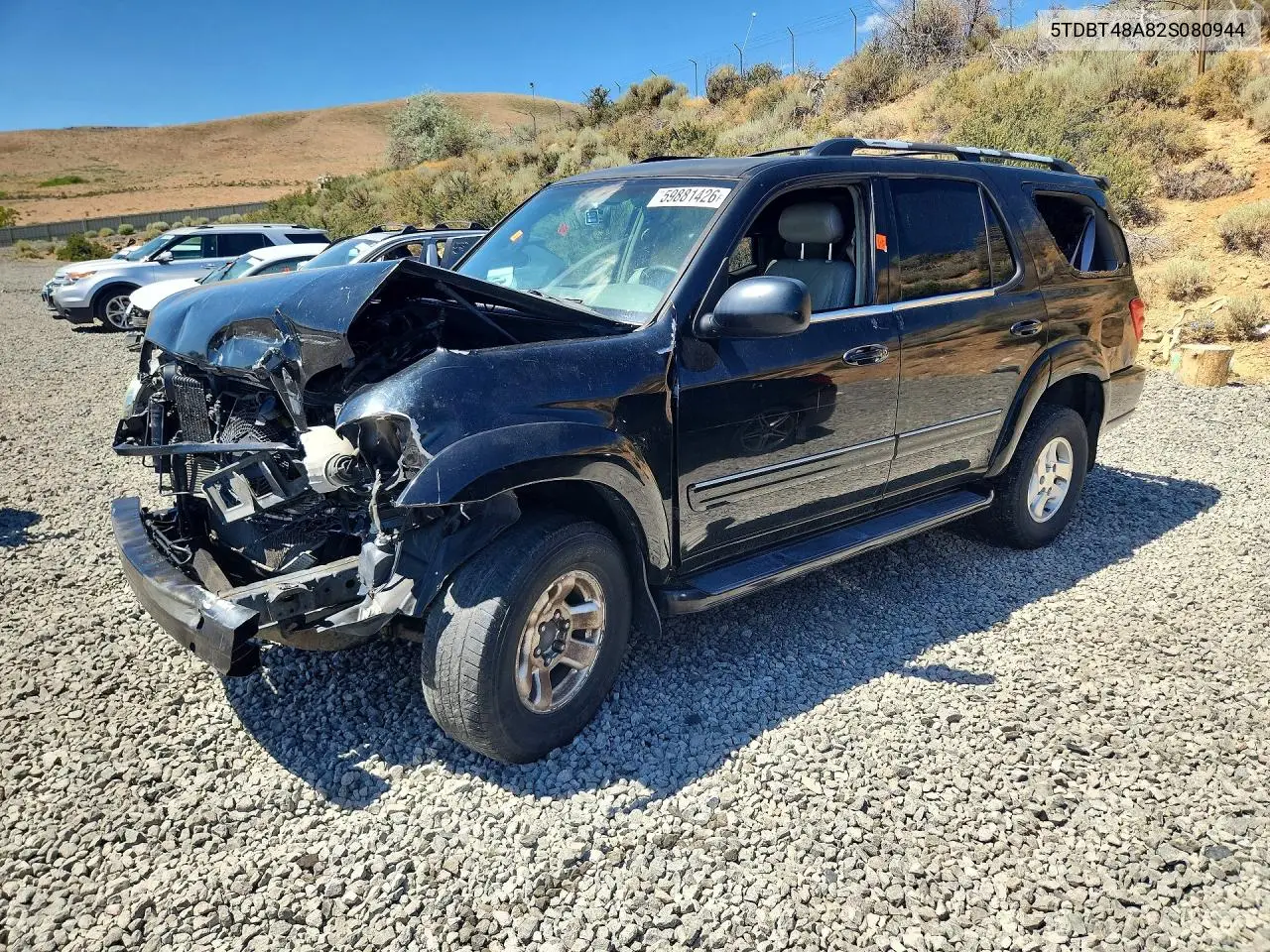 2002 Toyota Sequoia Limited VIN: 5TDBT48A82S080944 Lot: 59881426