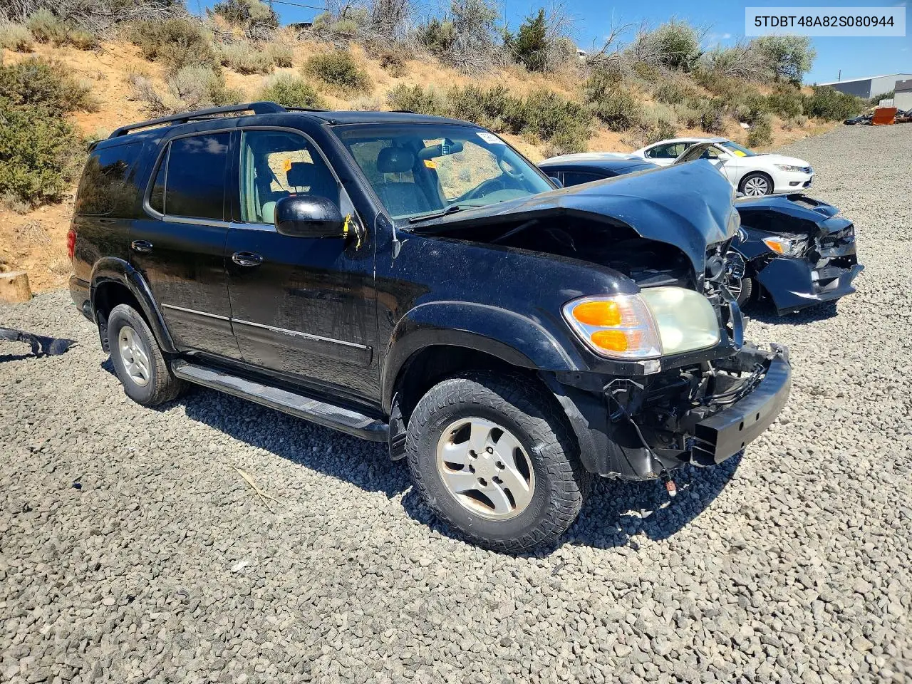 2002 Toyota Sequoia Limited VIN: 5TDBT48A82S080944 Lot: 59881426