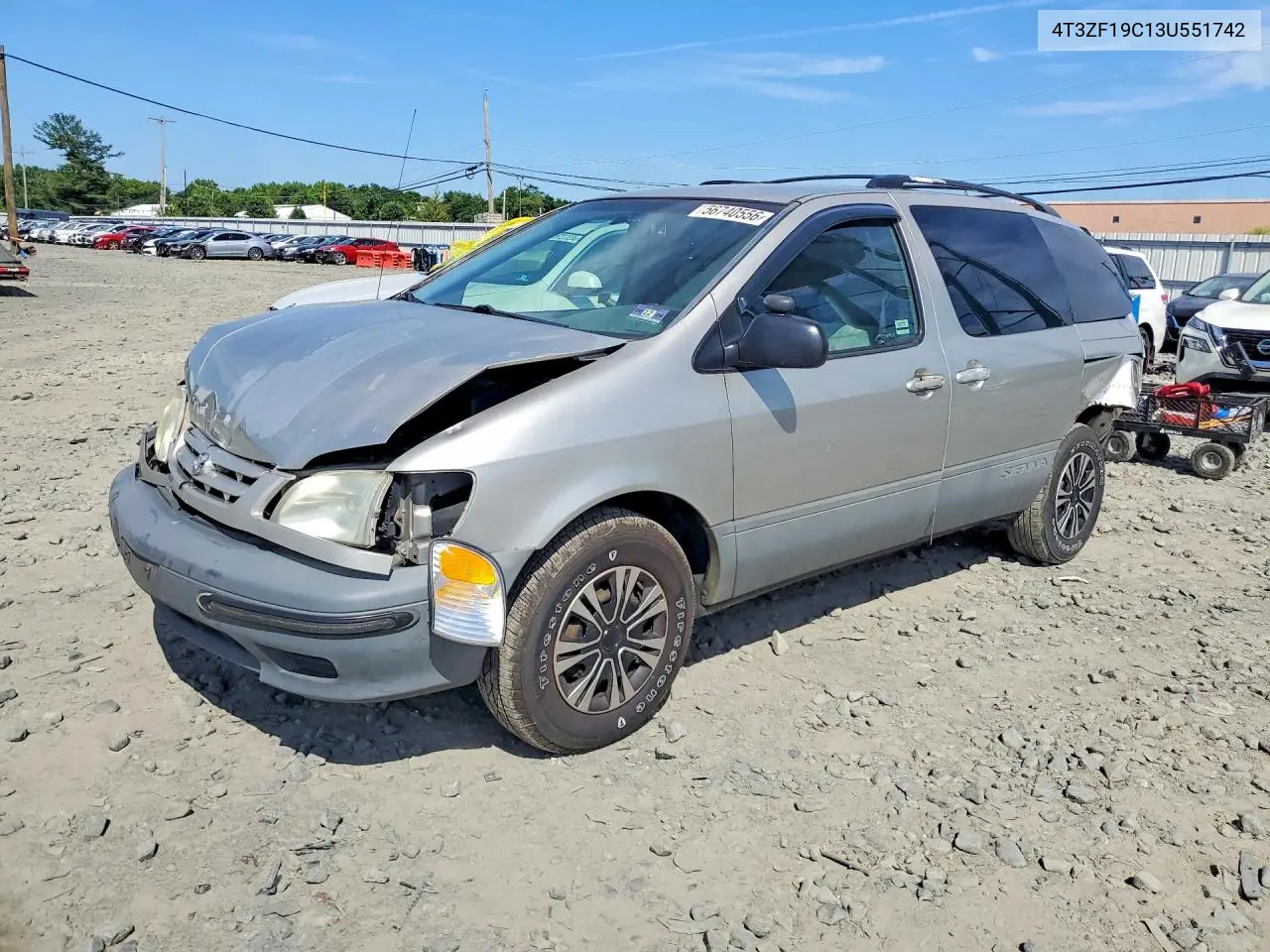 2003 Toyota Sienna Ce VIN: 4T3ZF19C13U551742 Lot: 56740556