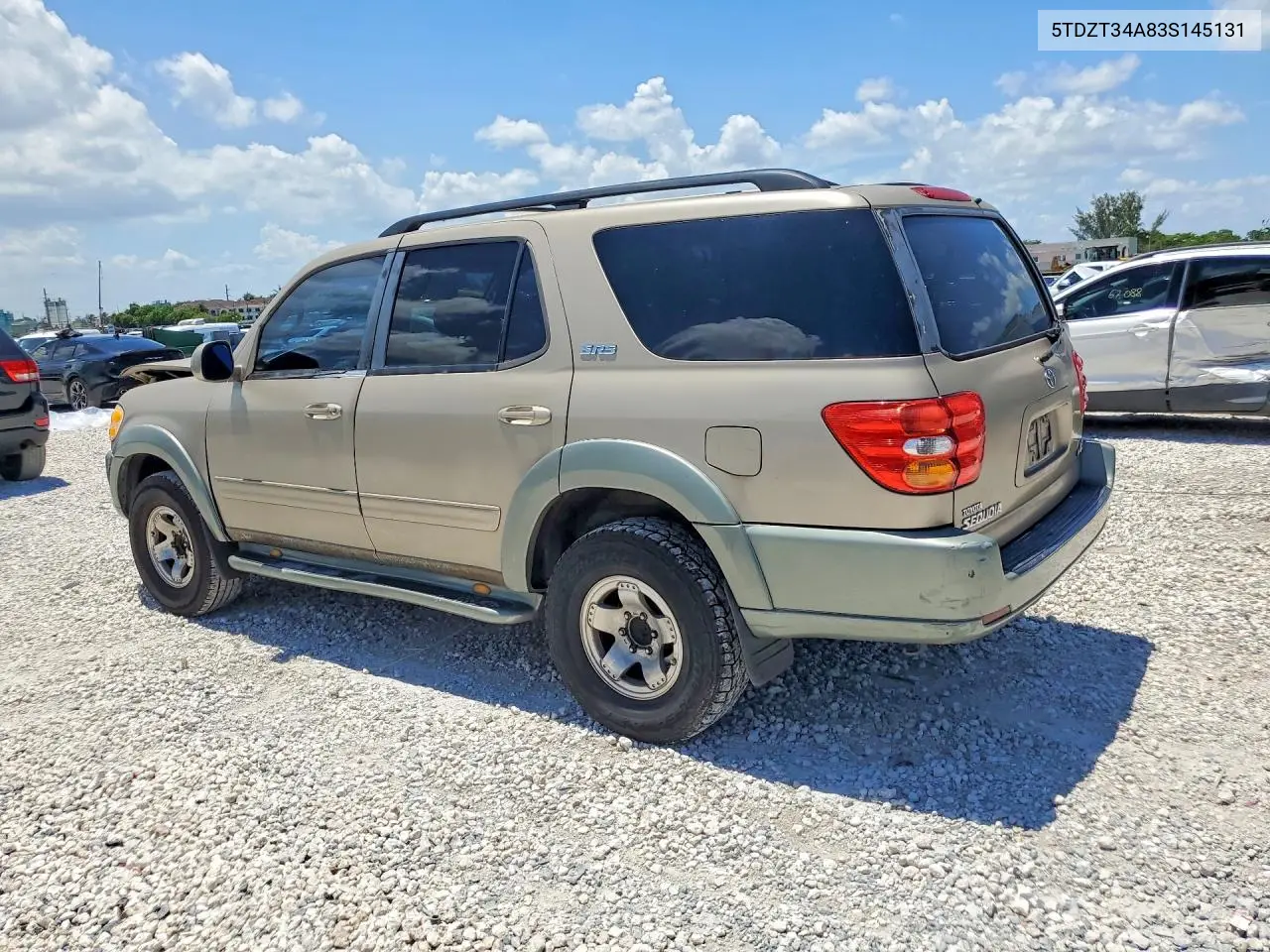 2003 Toyota Sequoia Sr5 VIN: 5TDZT34A83S145131 Lot: 57623856
