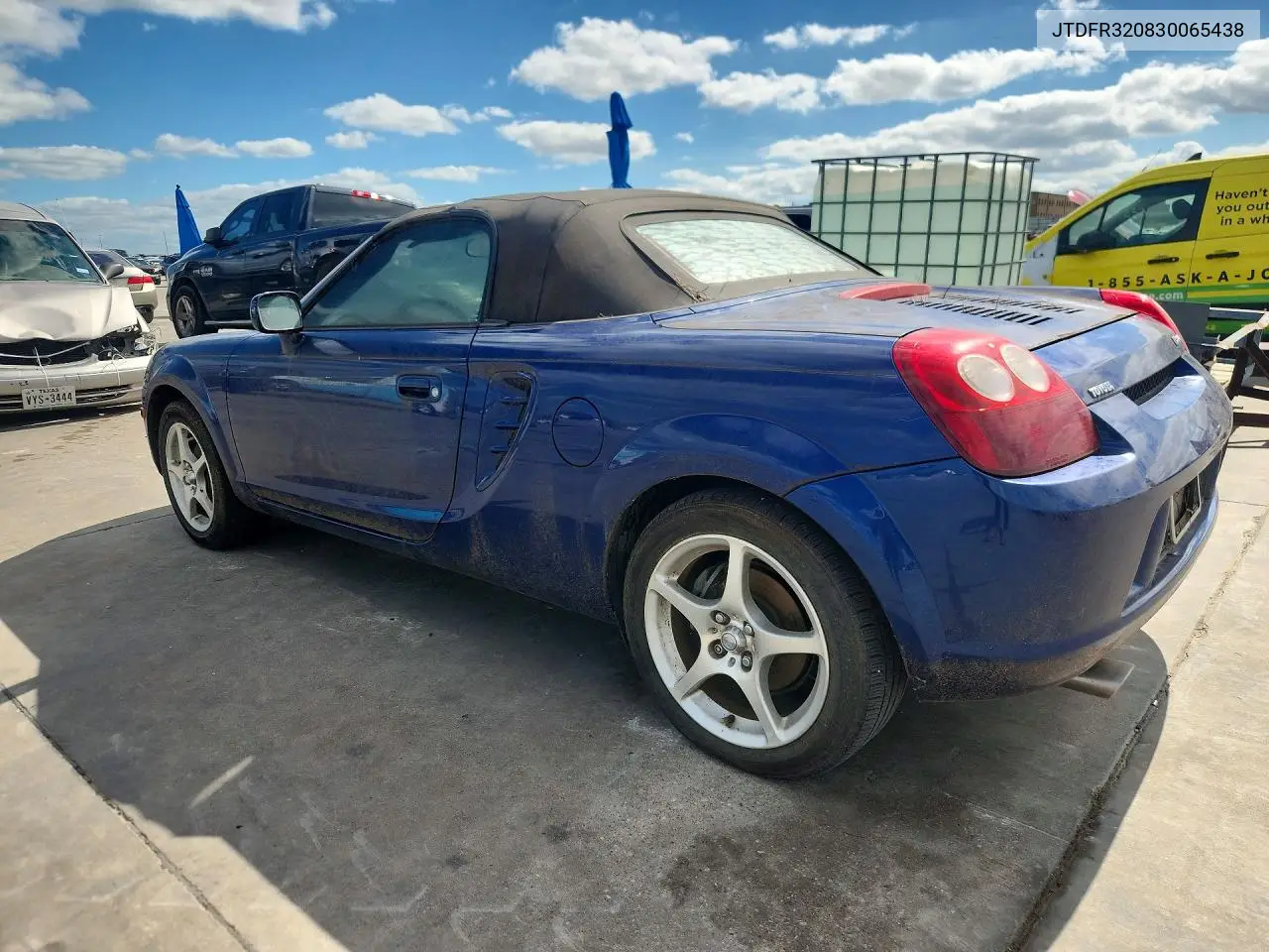 2003 Toyota Mr2 Spyder VIN: JTDFR320830065438 Lot: 57693606