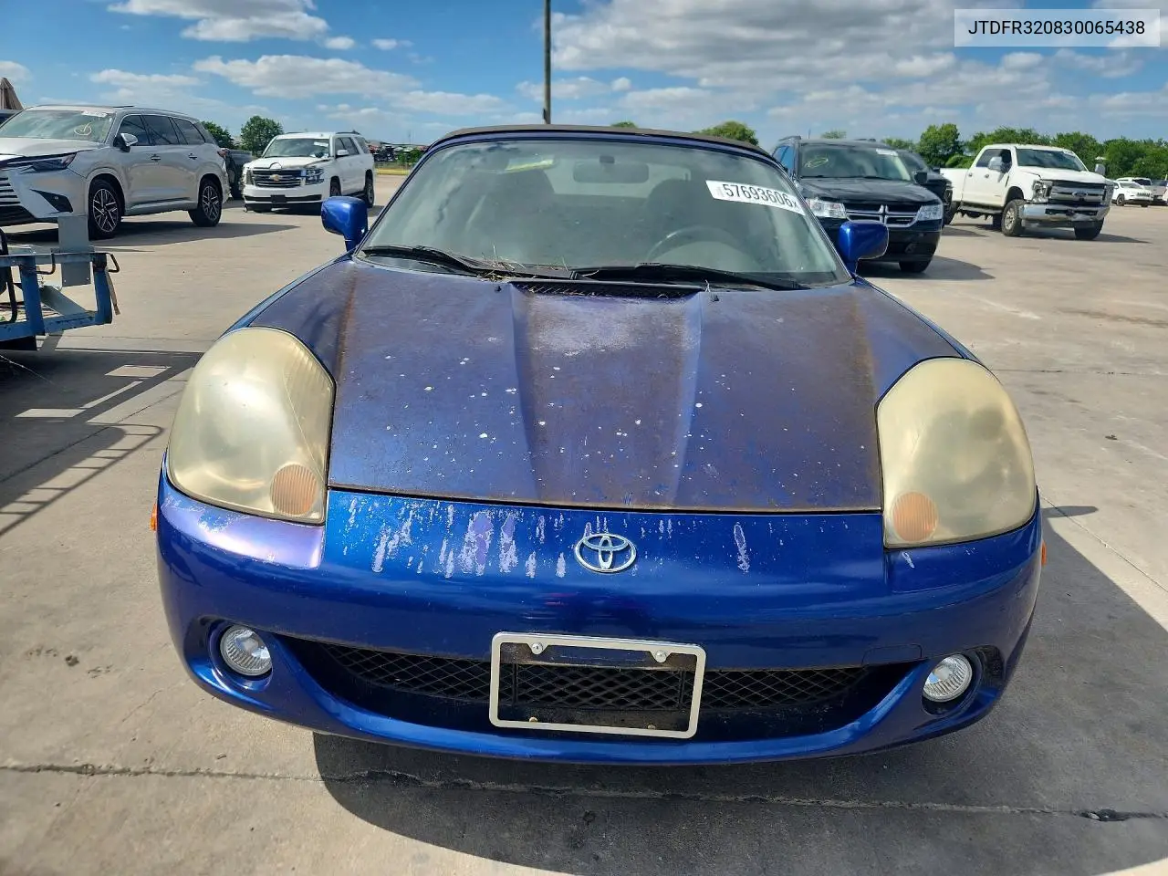 2003 Toyota Mr2 Spyder VIN: JTDFR320830065438 Lot: 57693606