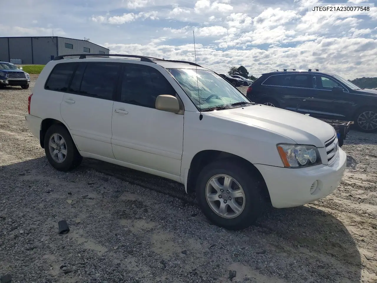 2003 Toyota Highlander Limited VIN: JTEGF21A230077548 Lot: 58478996