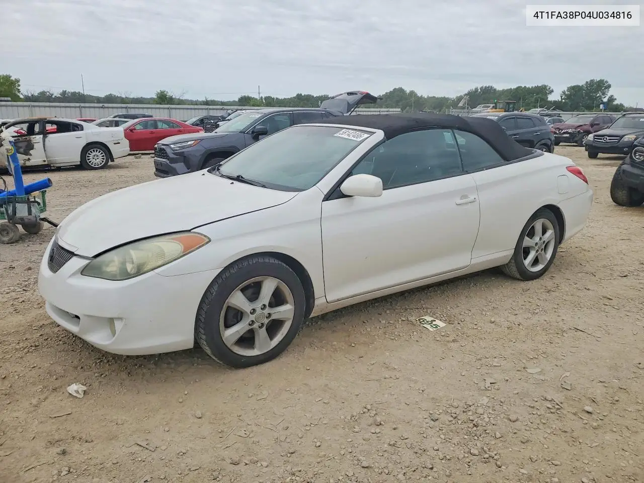 2004 Toyota Camry Solara Sle V6 VIN: 4T1FA38P04U034816 Lot: 58142486