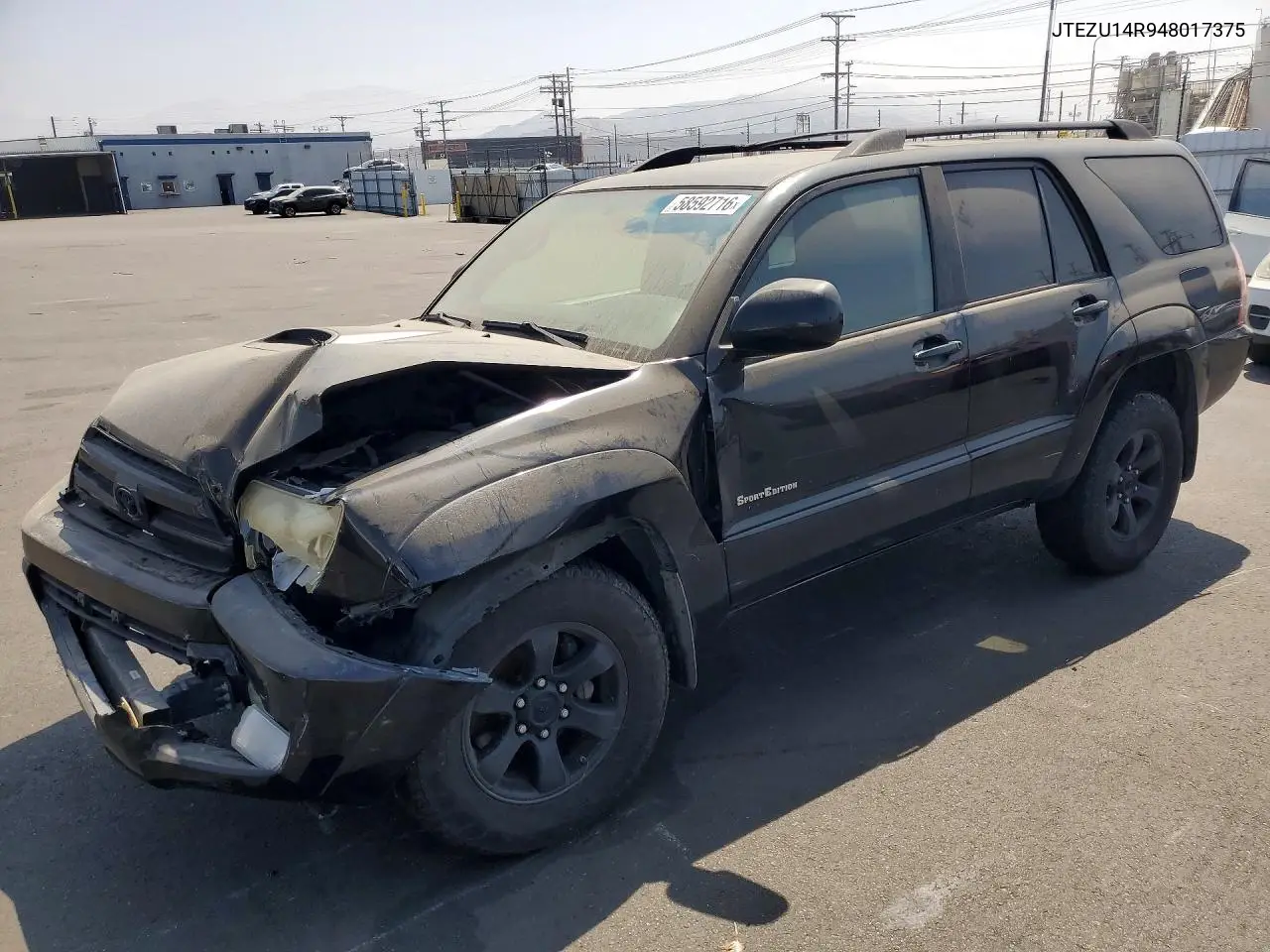 2004 Toyota 4Runner Sport Edition VIN: JTEZU14R948017375 Lot: 58592716