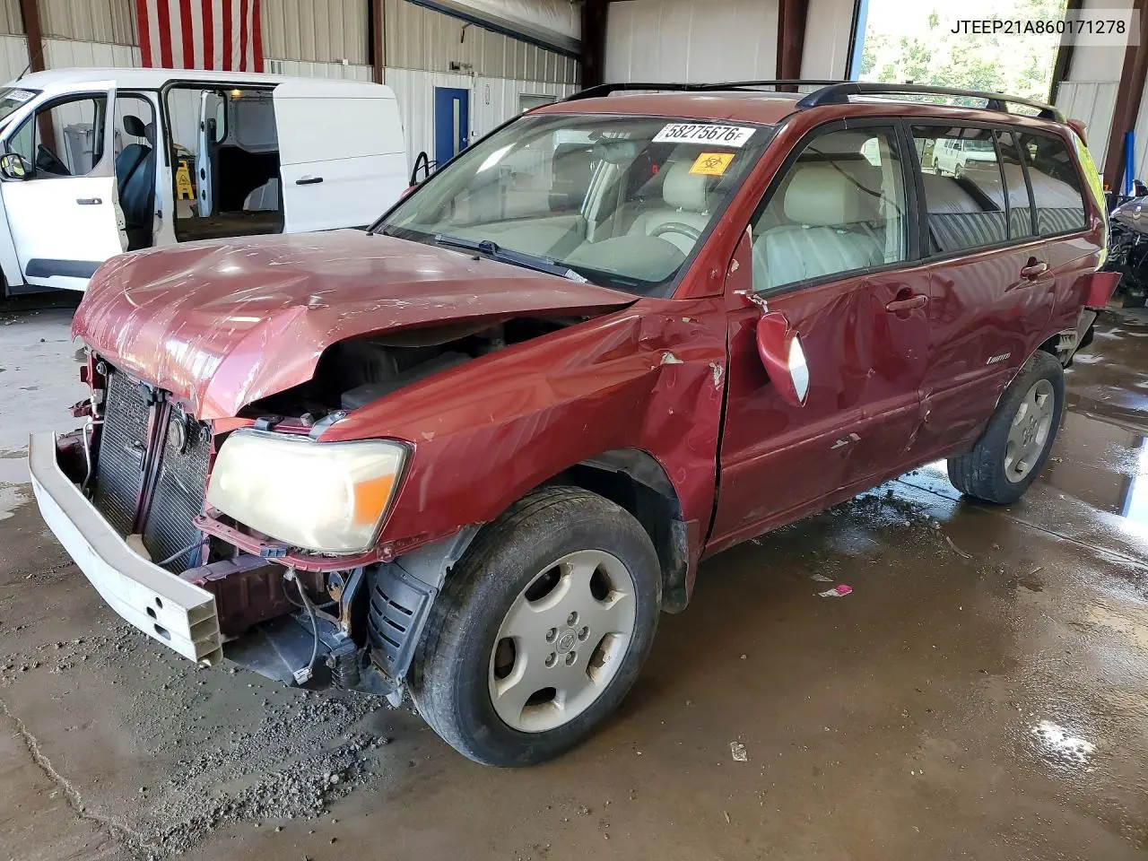 2006 Toyota Highlander Limited VIN: JTEEP21A860171278 Lot: 58275676