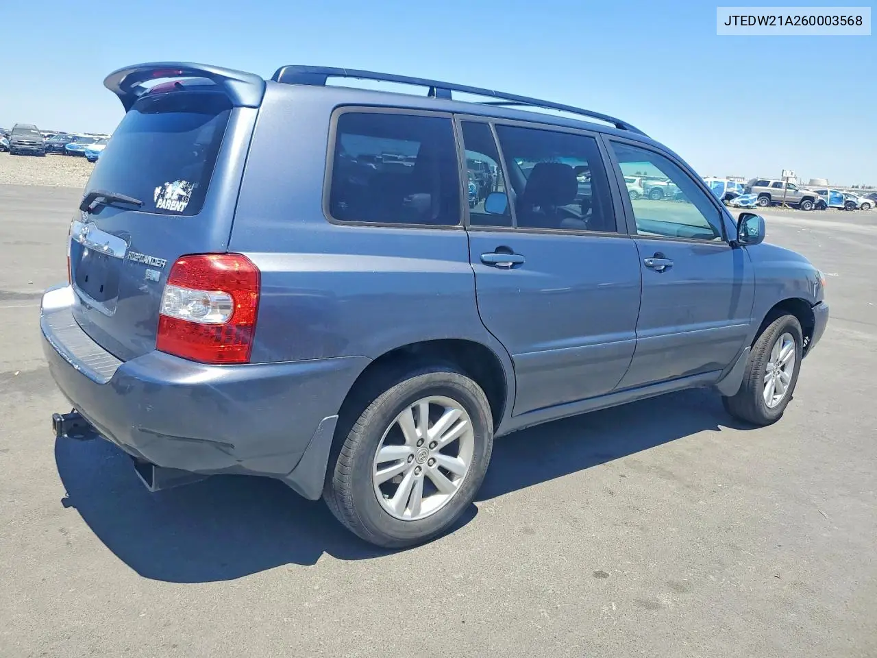 2006 Toyota Highlander Hybrid VIN: JTEDW21A260003568 Lot: 58519096
