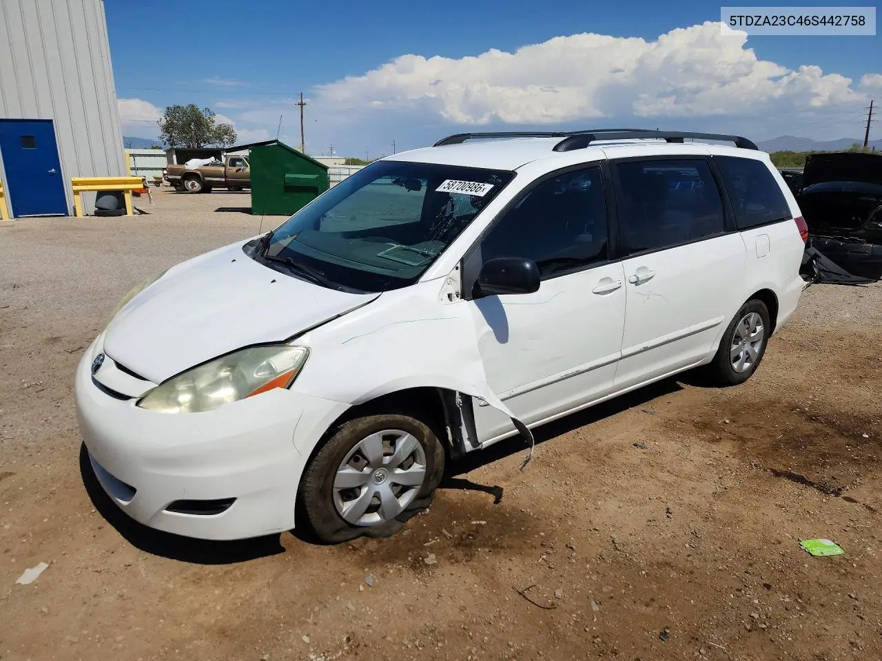 2006 Toyota Sienna Ce 7 Passenger VIN: 5TDZA23C46S442758 Lot: 58700986