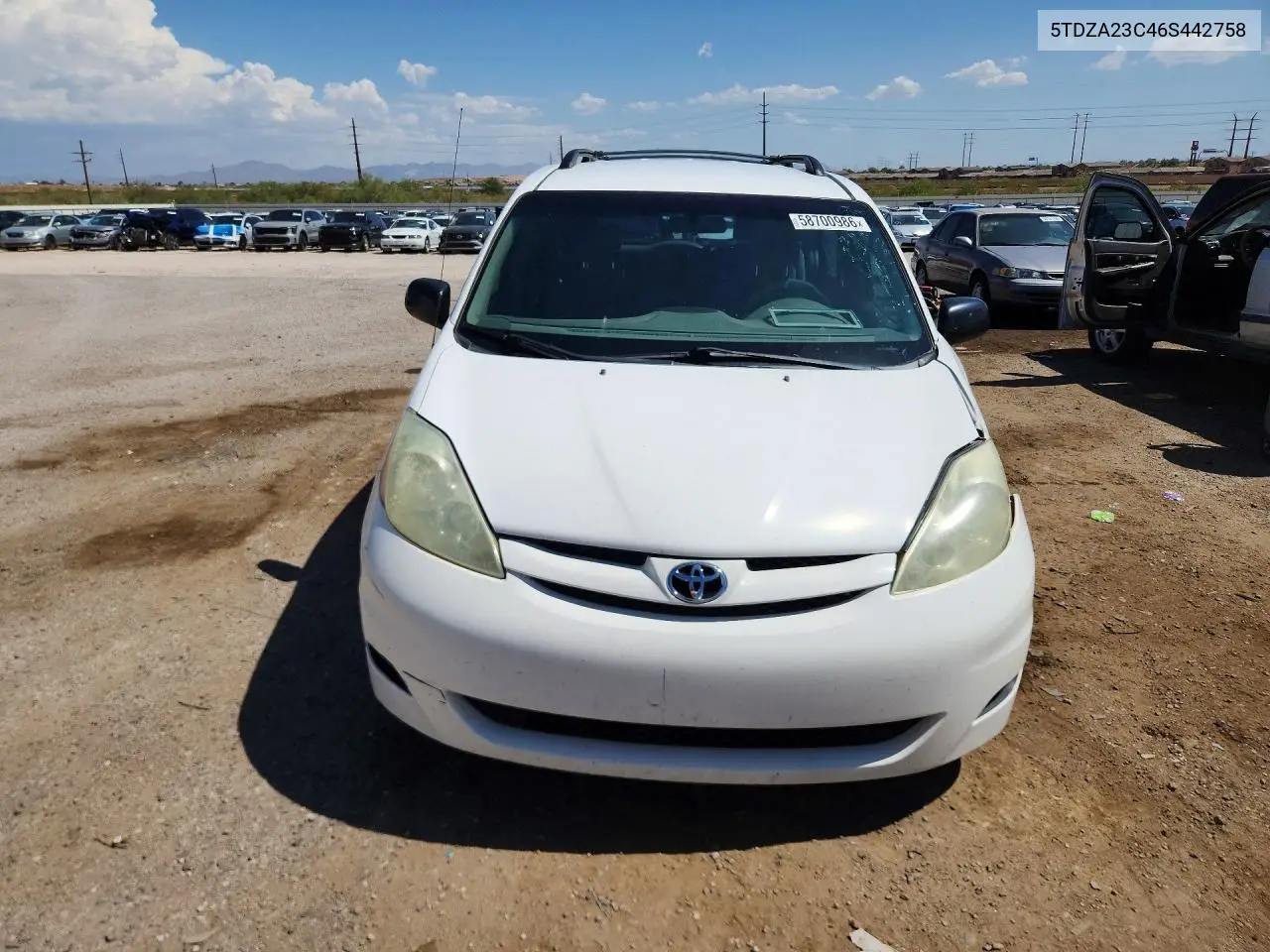 2006 Toyota Sienna Ce 7 Passenger VIN: 5TDZA23C46S442758 Lot: 58700986