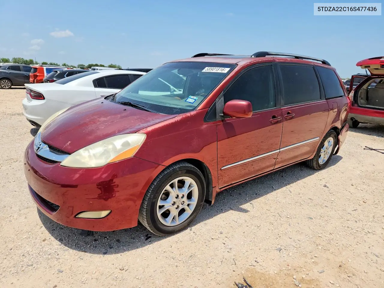2006 Toyota Sienna Xle Limited 7 Passenger VIN: 5TDZA22C16S477436 Lot: 58901816