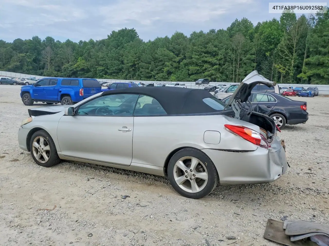 2006 Toyota Camry Solara Se V6 VIN: 4T1FA38P16U092582 Lot: 59659646