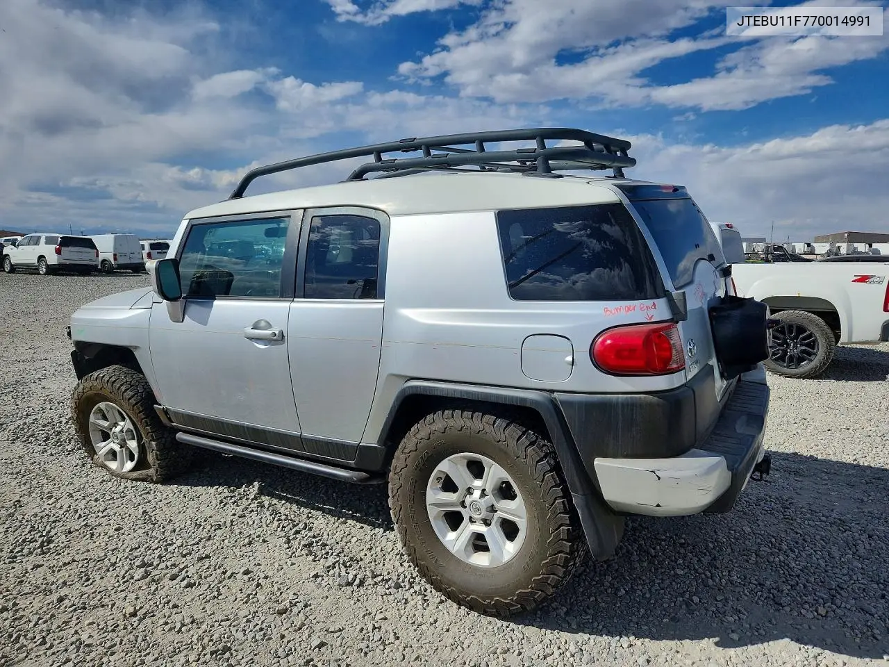 2007 Toyota Fj Cruiser Base VIN: JTEBU11F770014991 Lot: 47089896