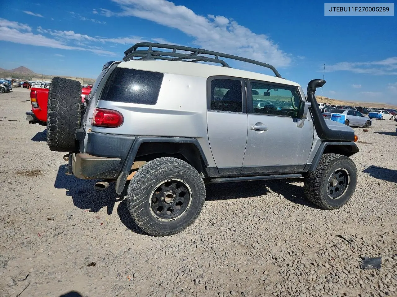 2007 Toyota Fj Cruiser Base VIN: JTEBU11F270005289 Lot: 58468006