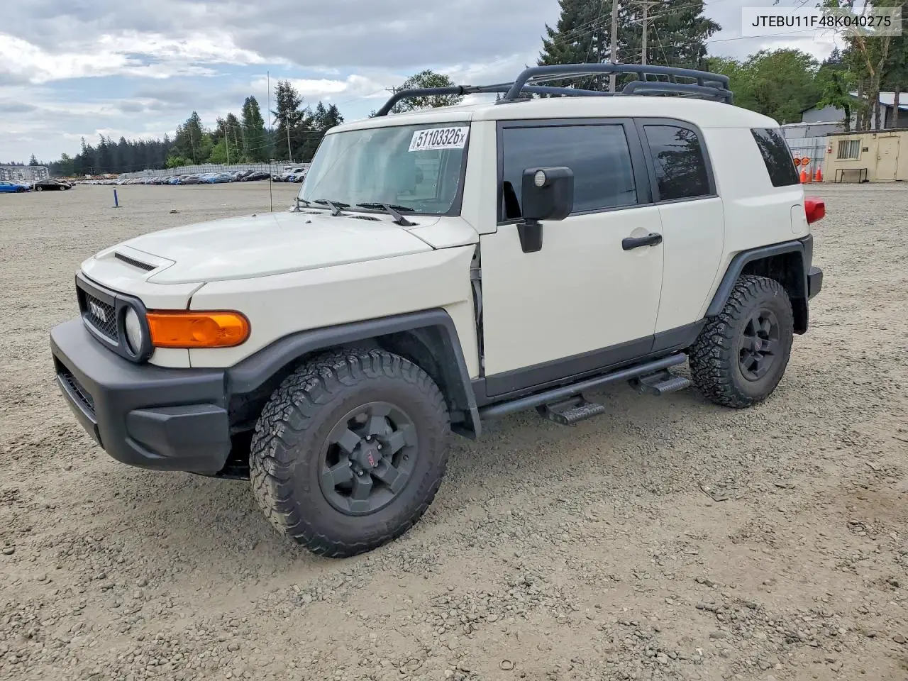 2008 Toyota Fj Cruiser Base VIN: JTEBU11F48K040275 Lot: 51103326