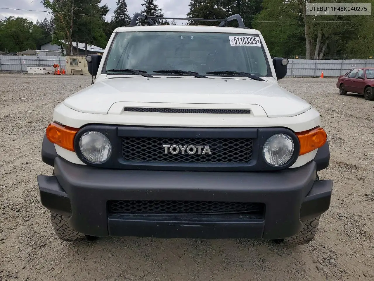 2008 Toyota Fj Cruiser Base VIN: JTEBU11F48K040275 Lot: 51103326