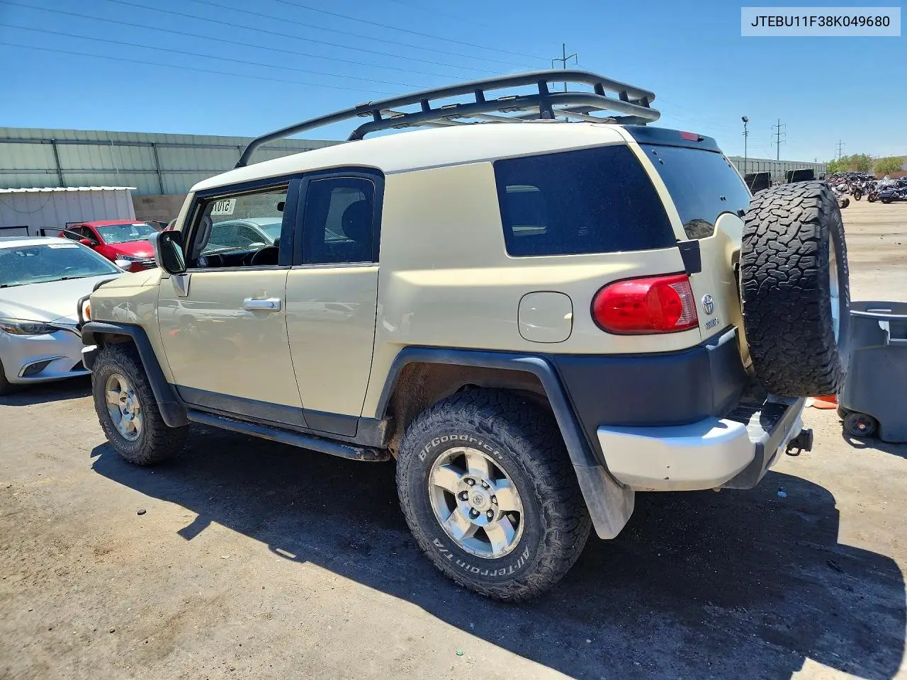 2008 Toyota Fj Cruiser Base VIN: JTEBU11F38K049680 Lot: 57073526