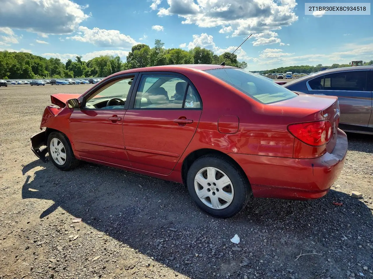 2008 Toyota Corolla Le VIN: 2T1BR30EX8C934518 Lot: 58589556