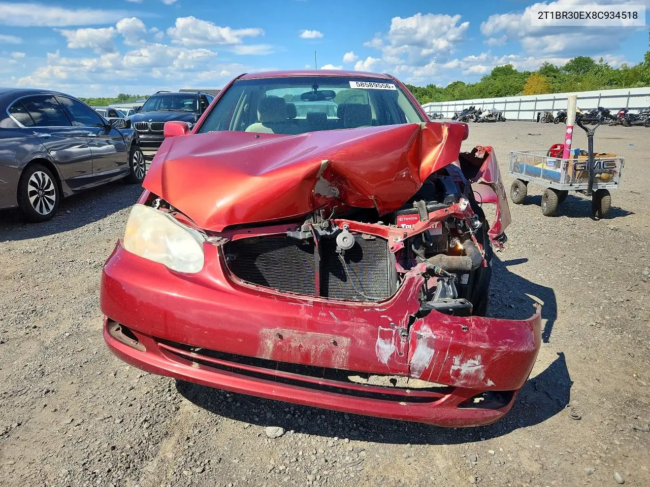 2008 Toyota Corolla Le VIN: 2T1BR30EX8C934518 Lot: 58589556