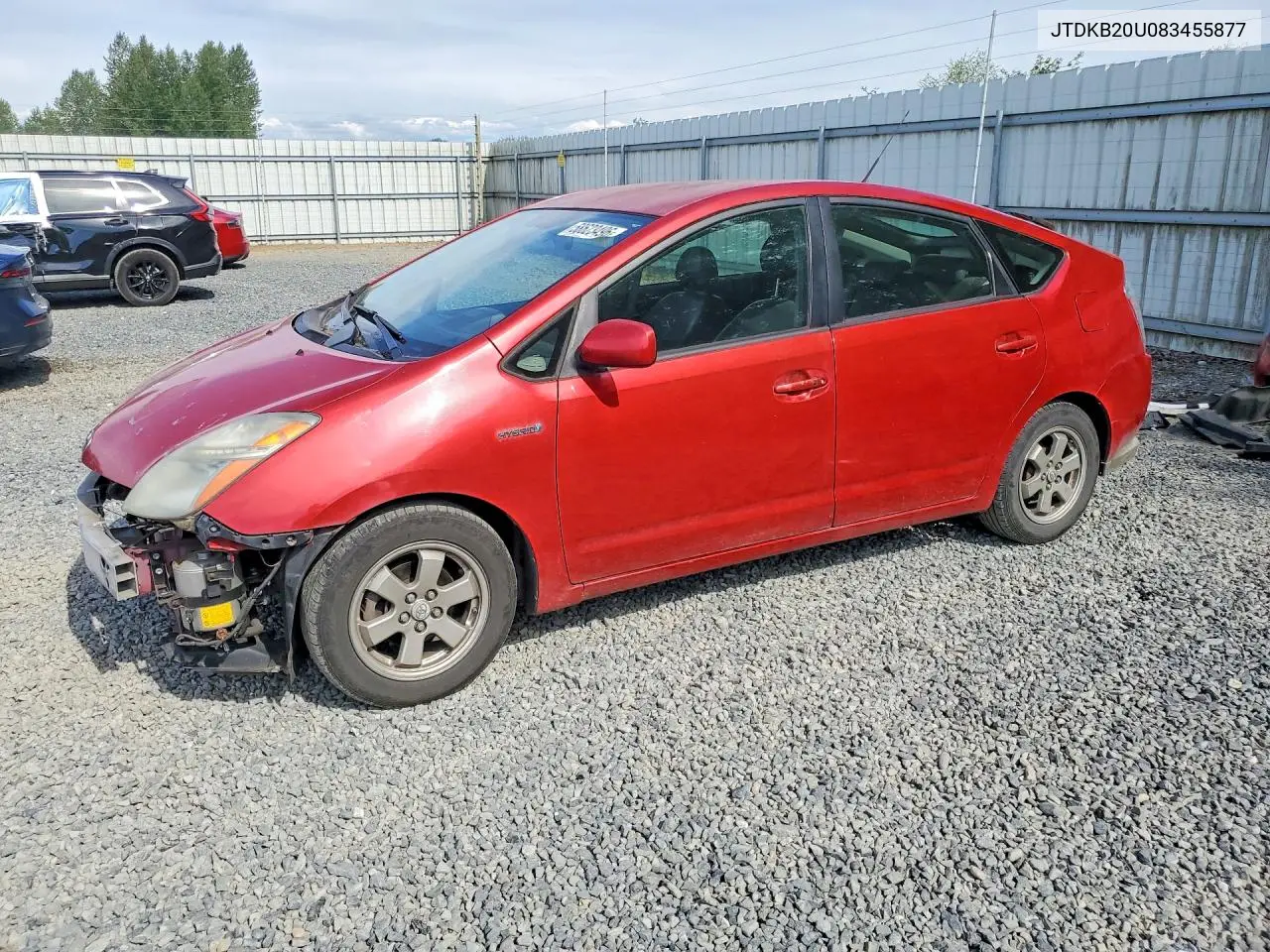 2008 Toyota Prius Base VIN: JTDKB20U083455877 Lot: 58623496