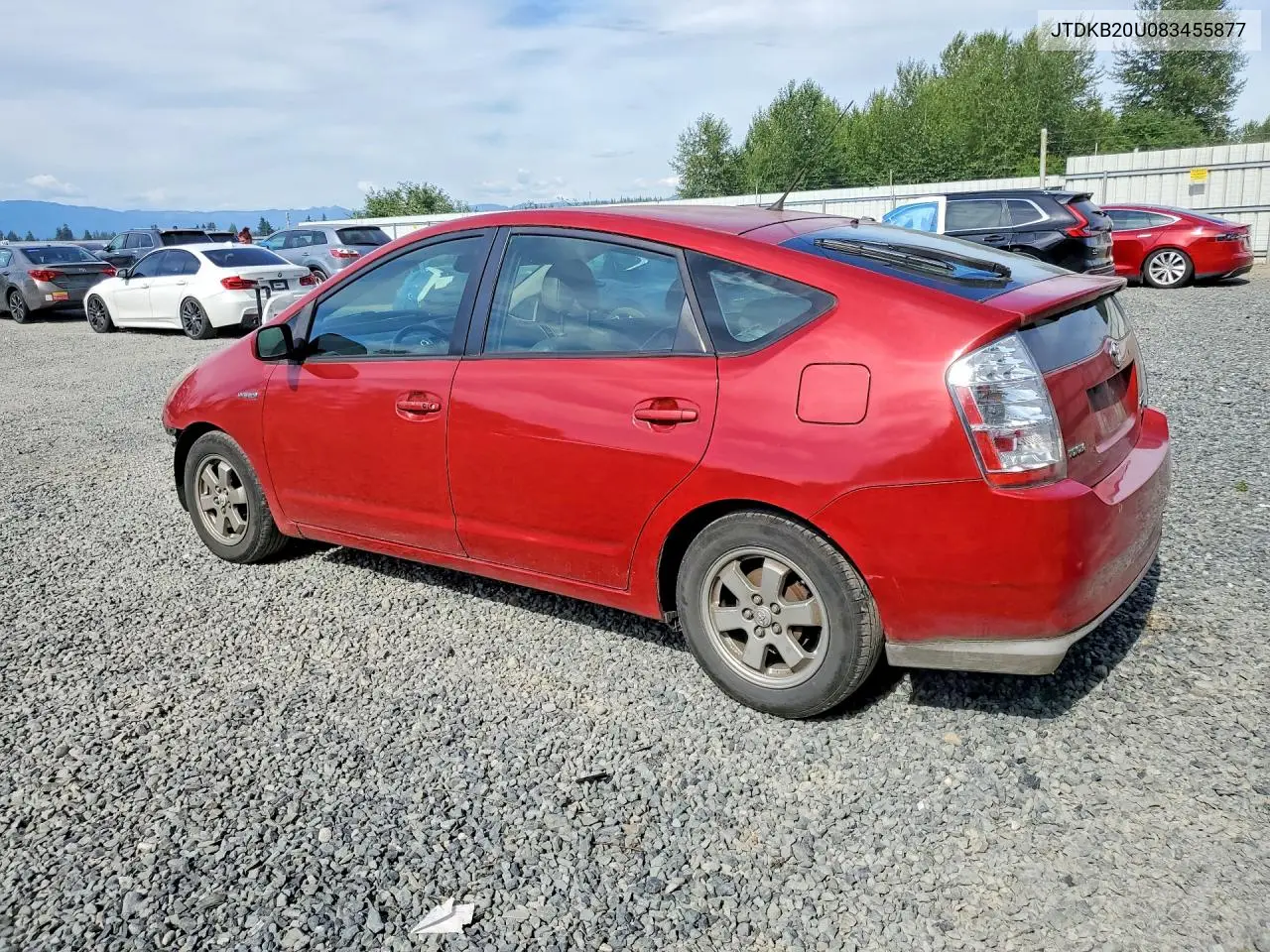 2008 Toyota Prius Base VIN: JTDKB20U083455877 Lot: 58623496