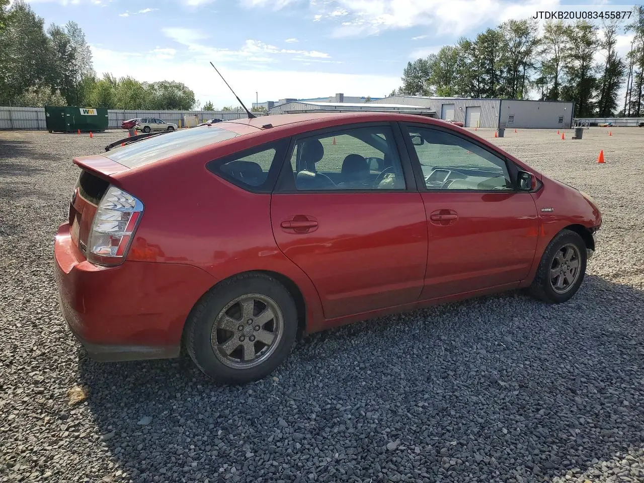 2008 Toyota Prius Base VIN: JTDKB20U083455877 Lot: 58623496