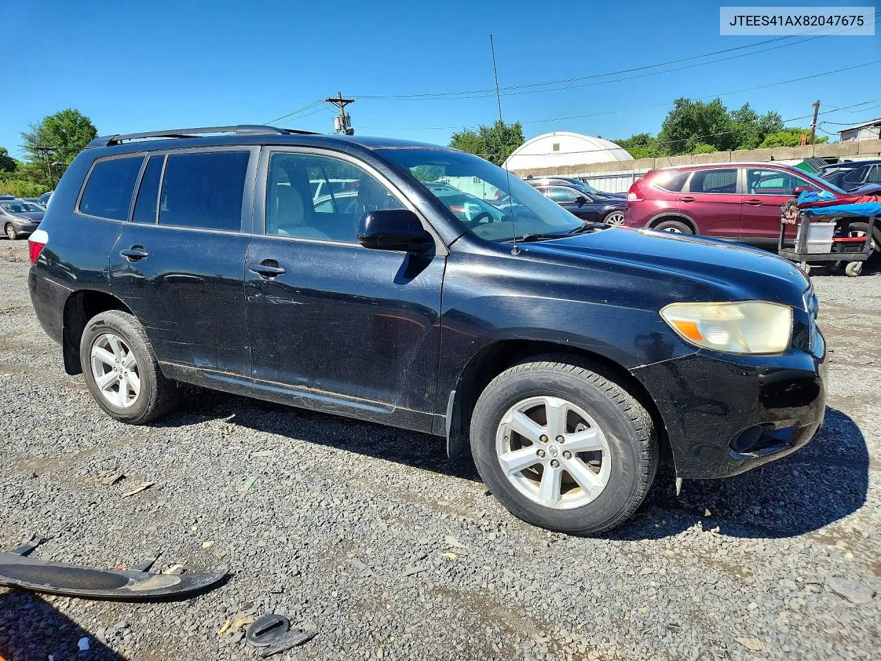 2008 Toyota Highlander VIN: JTEES41AX82047675 Lot: 58655716