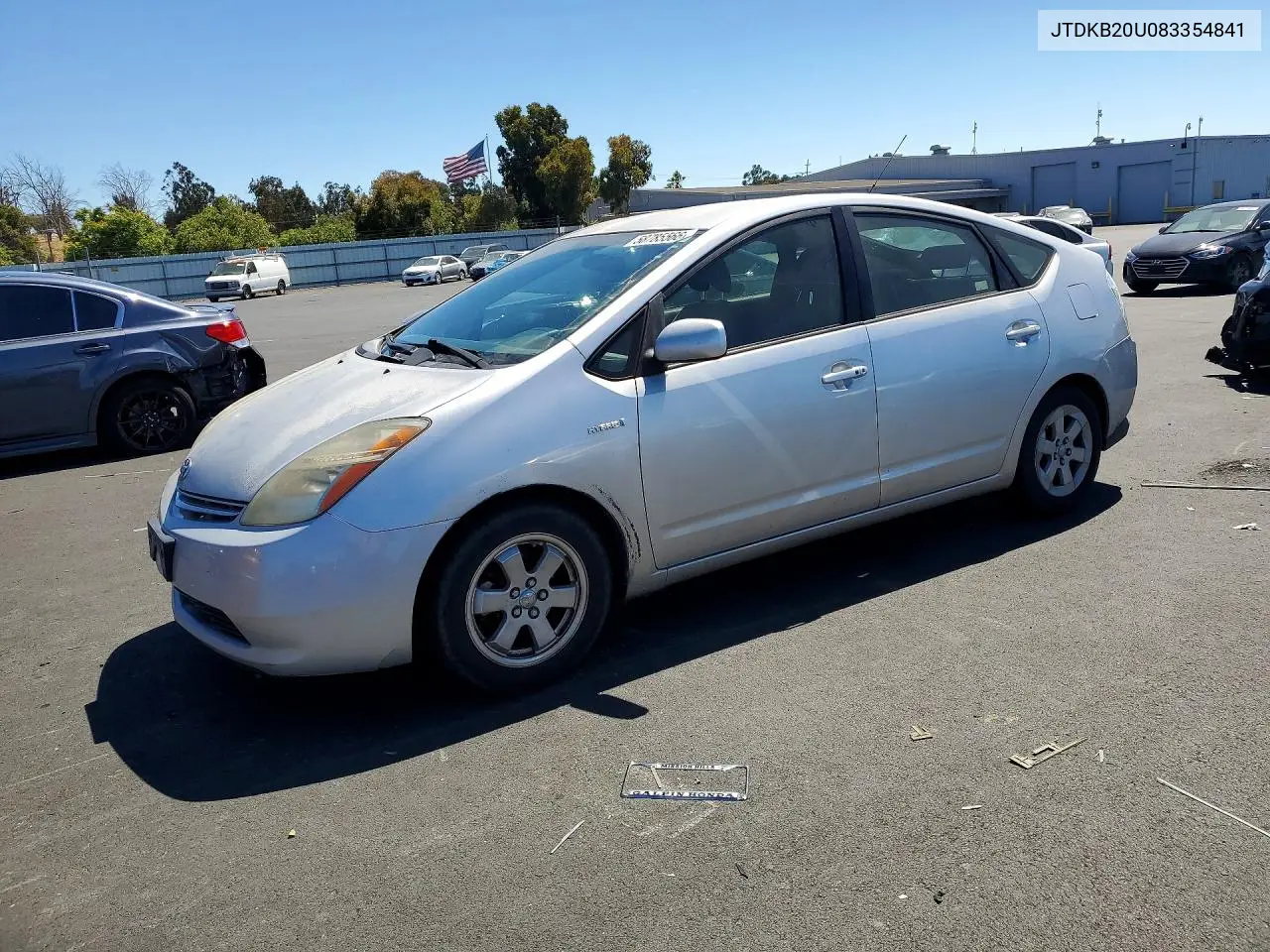 2008 Toyota Prius Base VIN: JTDKB20U083354841 Lot: 58785566