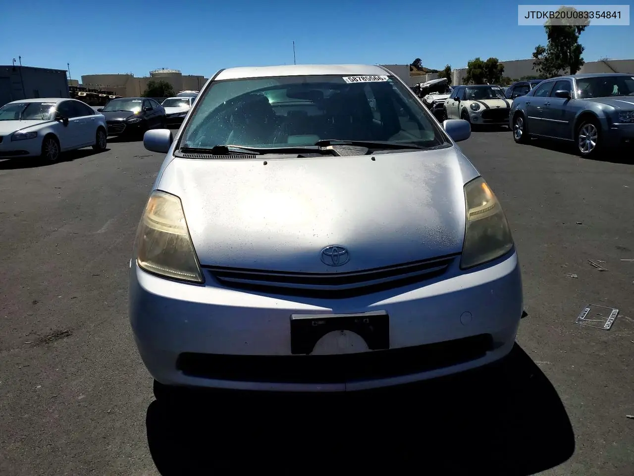 2008 Toyota Prius Base VIN: JTDKB20U083354841 Lot: 58785566