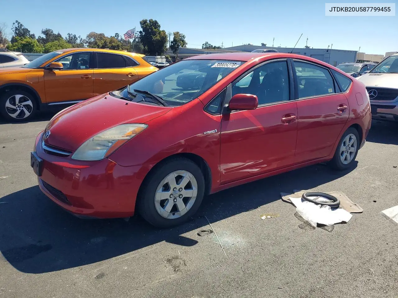 2008 Toyota Prius Base VIN: JTDKB20U587799455 Lot: 58805276