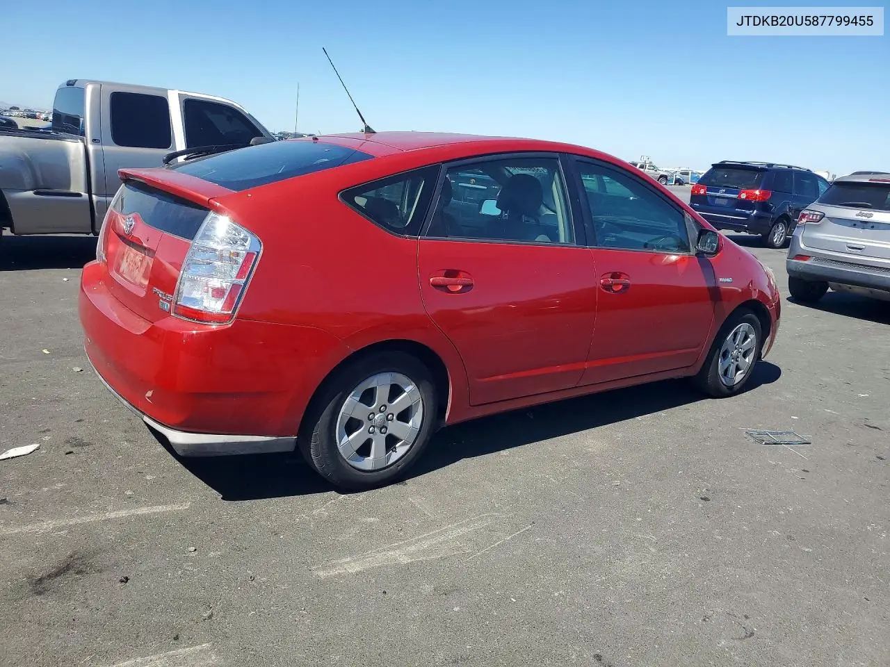 2008 Toyota Prius Base VIN: JTDKB20U587799455 Lot: 58805276