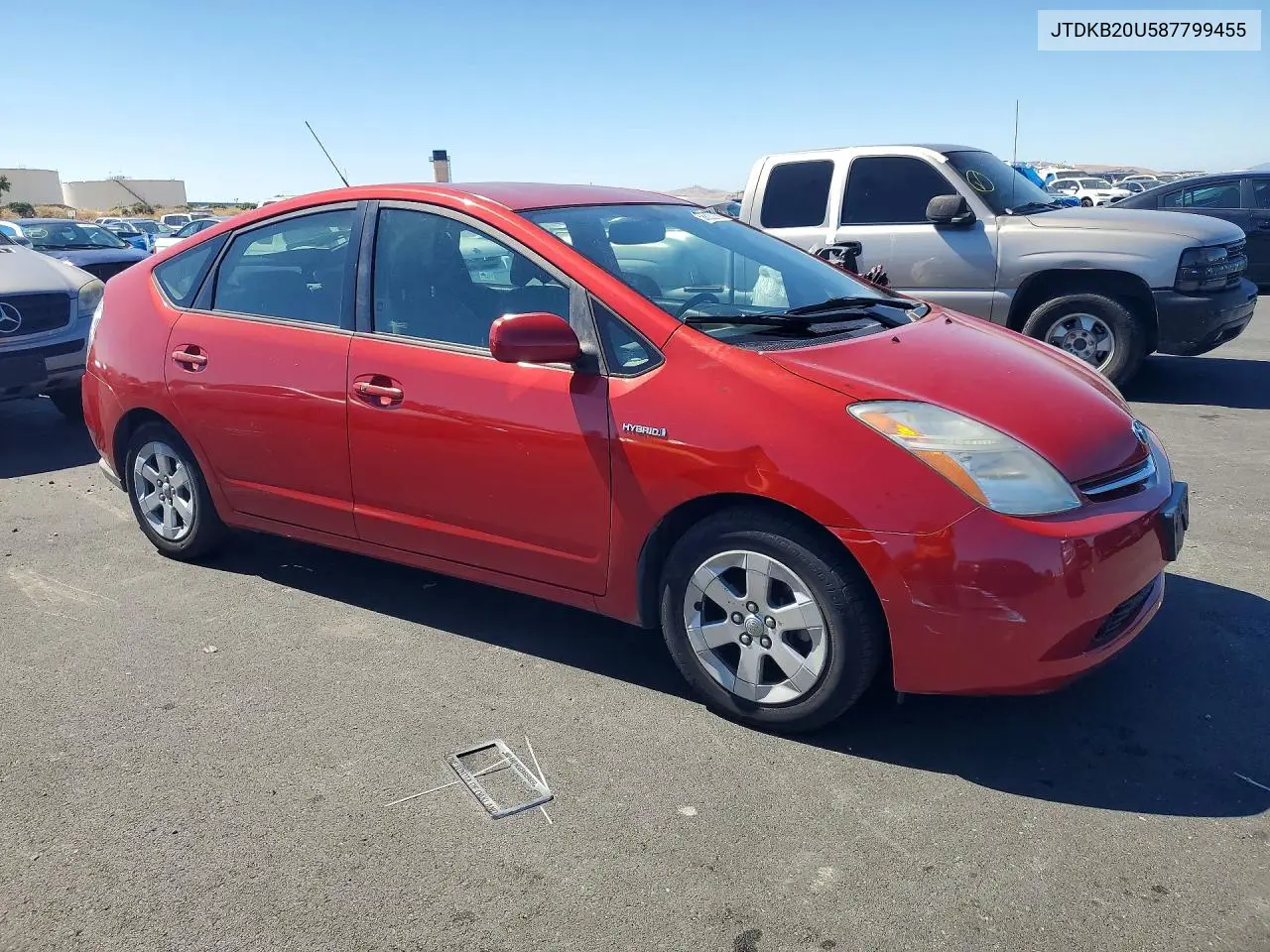 2008 Toyota Prius Base VIN: JTDKB20U587799455 Lot: 58805276