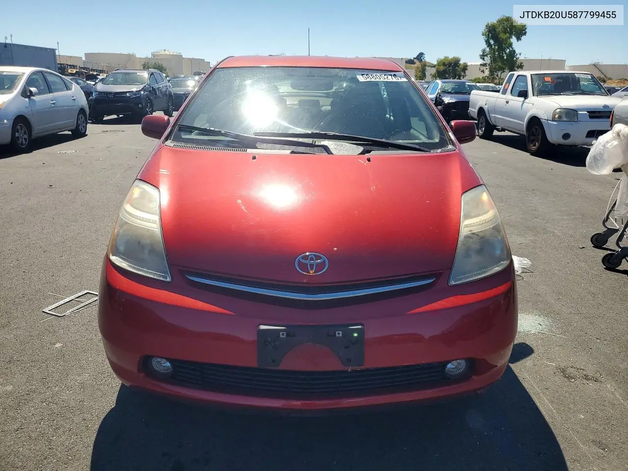 2008 Toyota Prius Base VIN: JTDKB20U587799455 Lot: 58805276