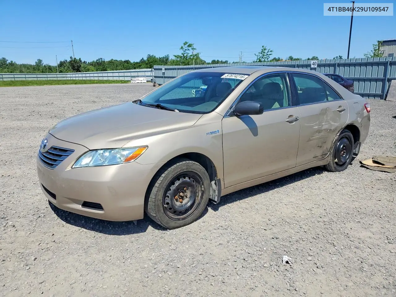 2009 Toyota Camry Hybrid VIN: 4T1BB46K29U109547 Lot: 57674216