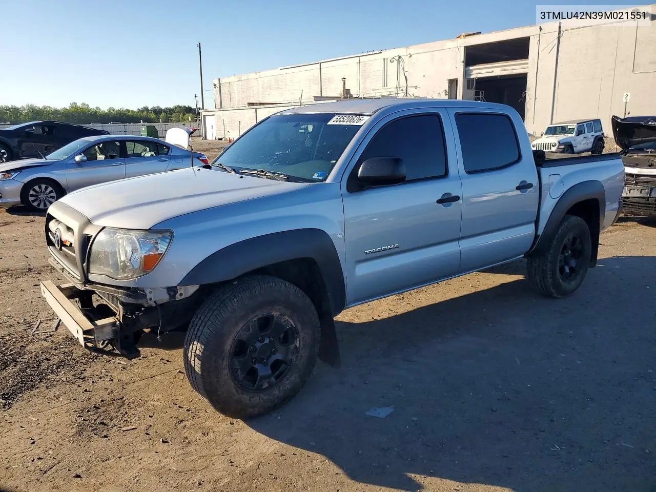 2009 Toyota Tacoma Double Cab VIN: 3TMLU42N39M021551 Lot: 58520626