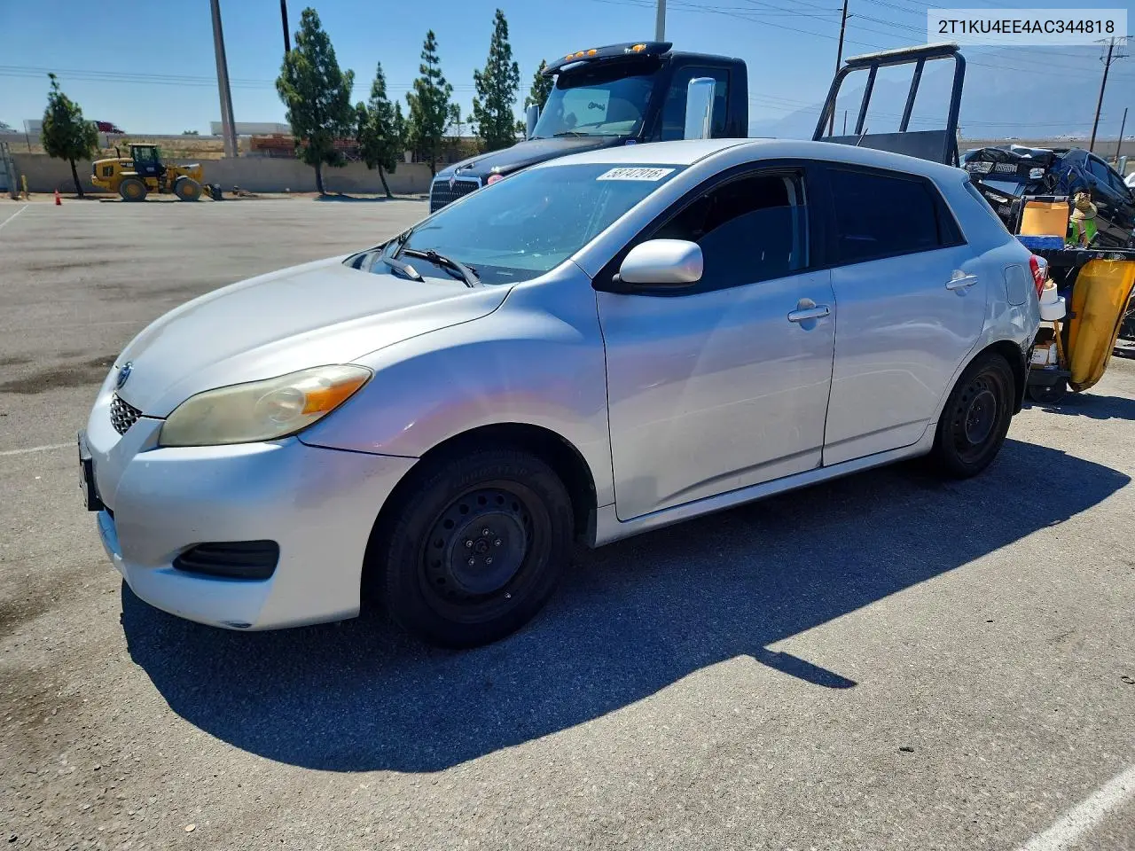 2010 Toyota Matrix Base VIN: 2T1KU4EE4AC344818 Lot: 58747916