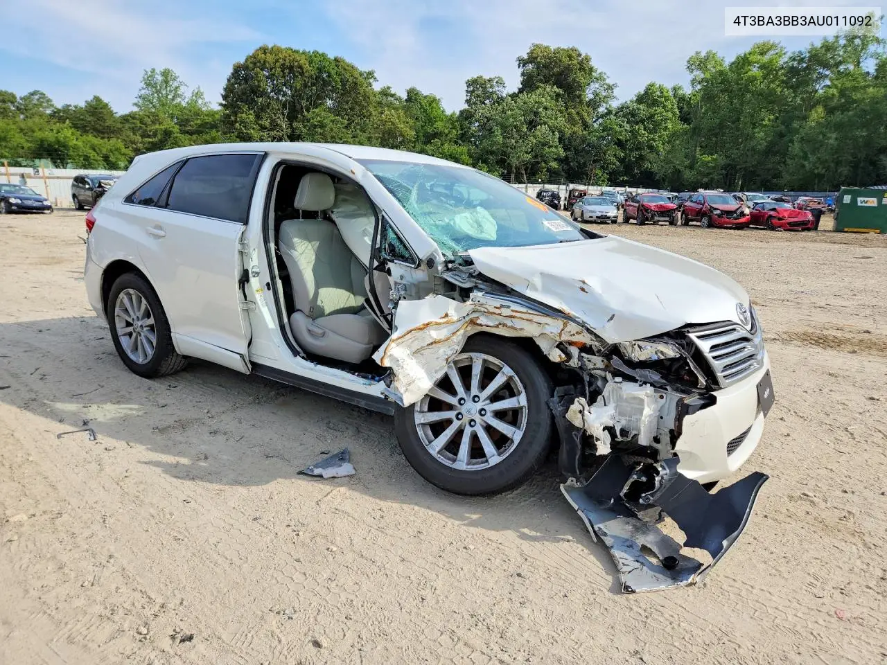 2010 Toyota Venza Awd 4Cyl VIN: 4T3BA3BB3AU011092 Lot: 58789486