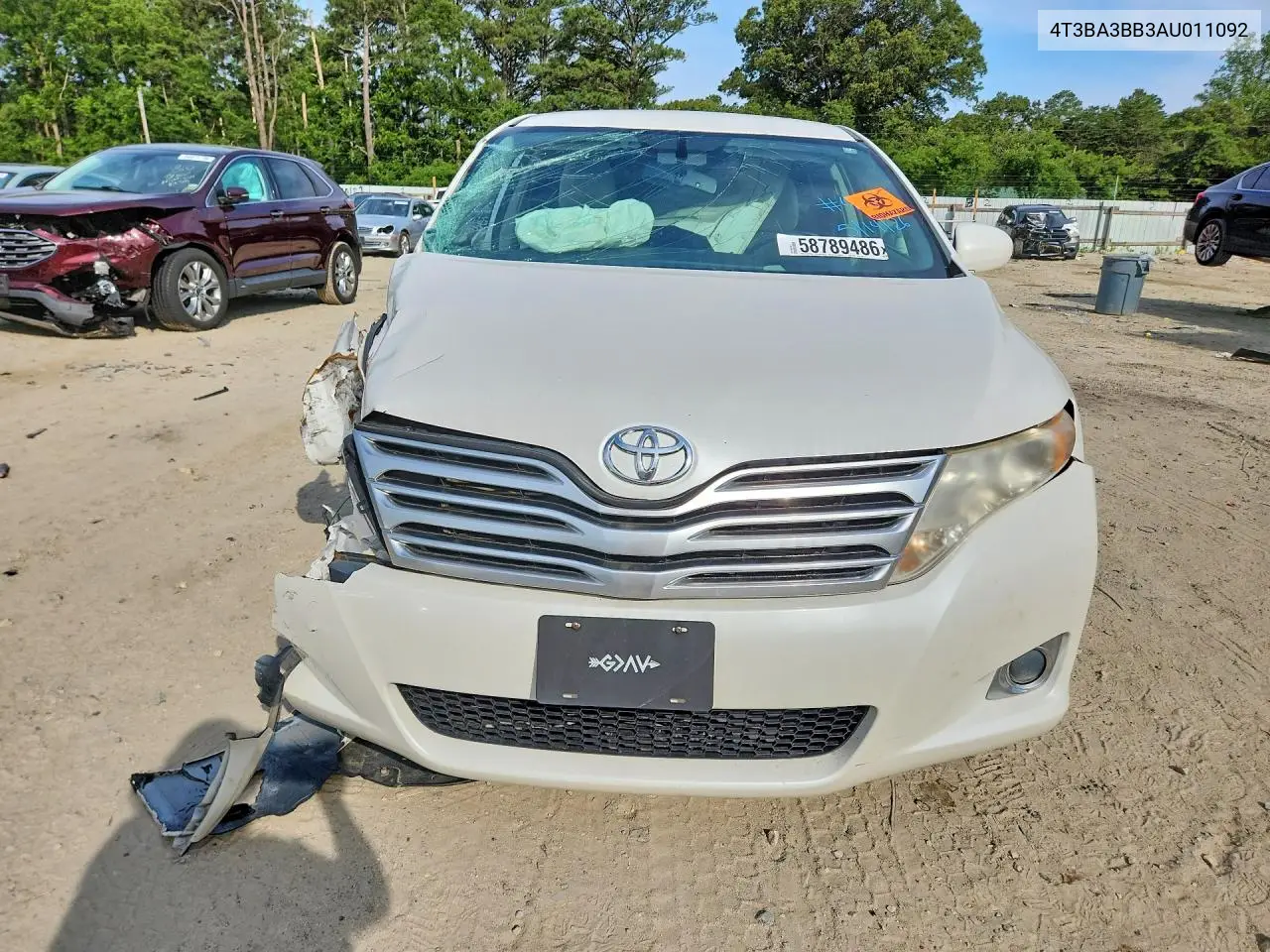 2010 Toyota Venza Awd 4Cyl VIN: 4T3BA3BB3AU011092 Lot: 58789486