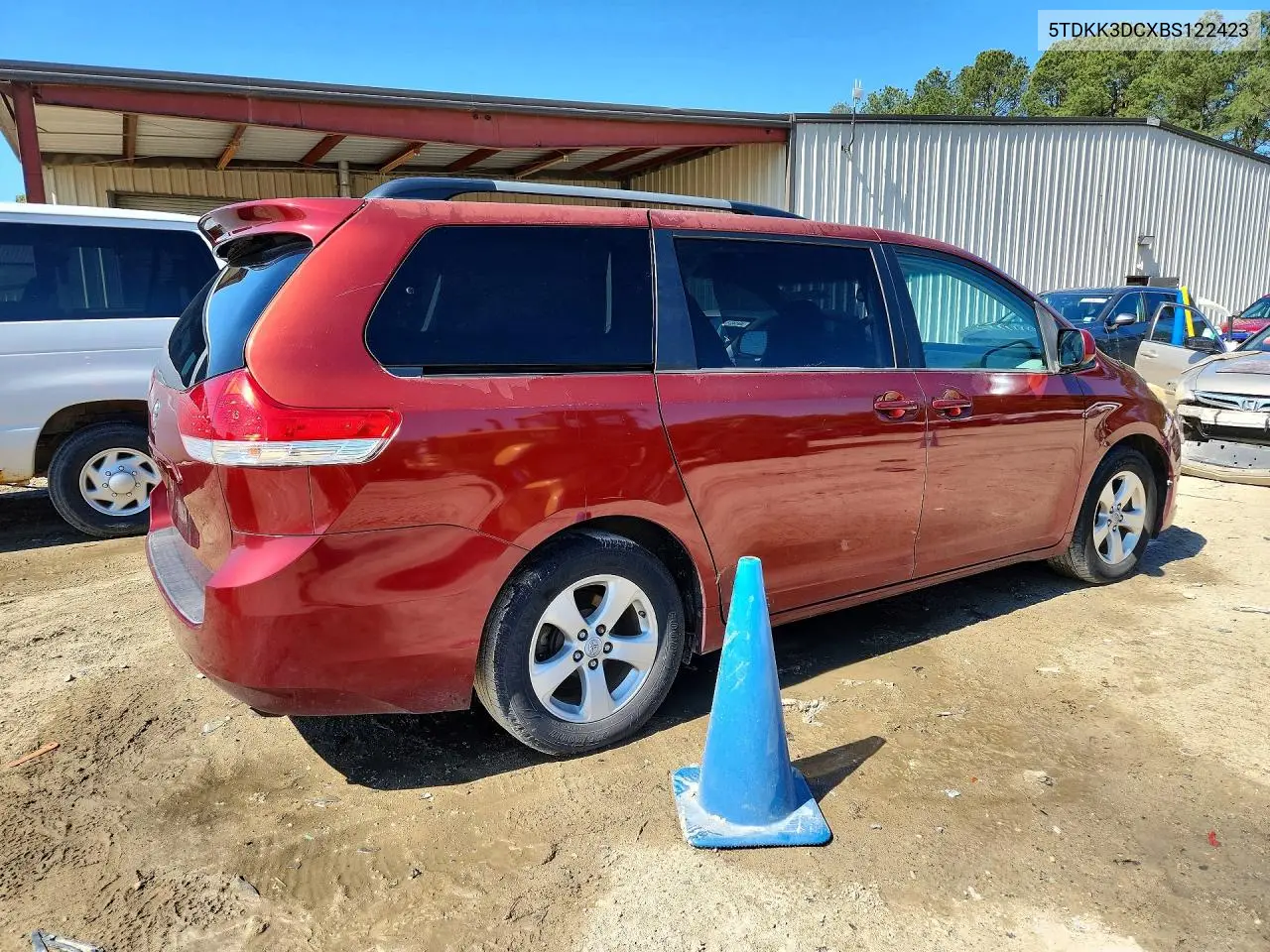 2011 Toyota Sienna Le VIN: 5TDKK3DCXBS122423 Lot: 52559746