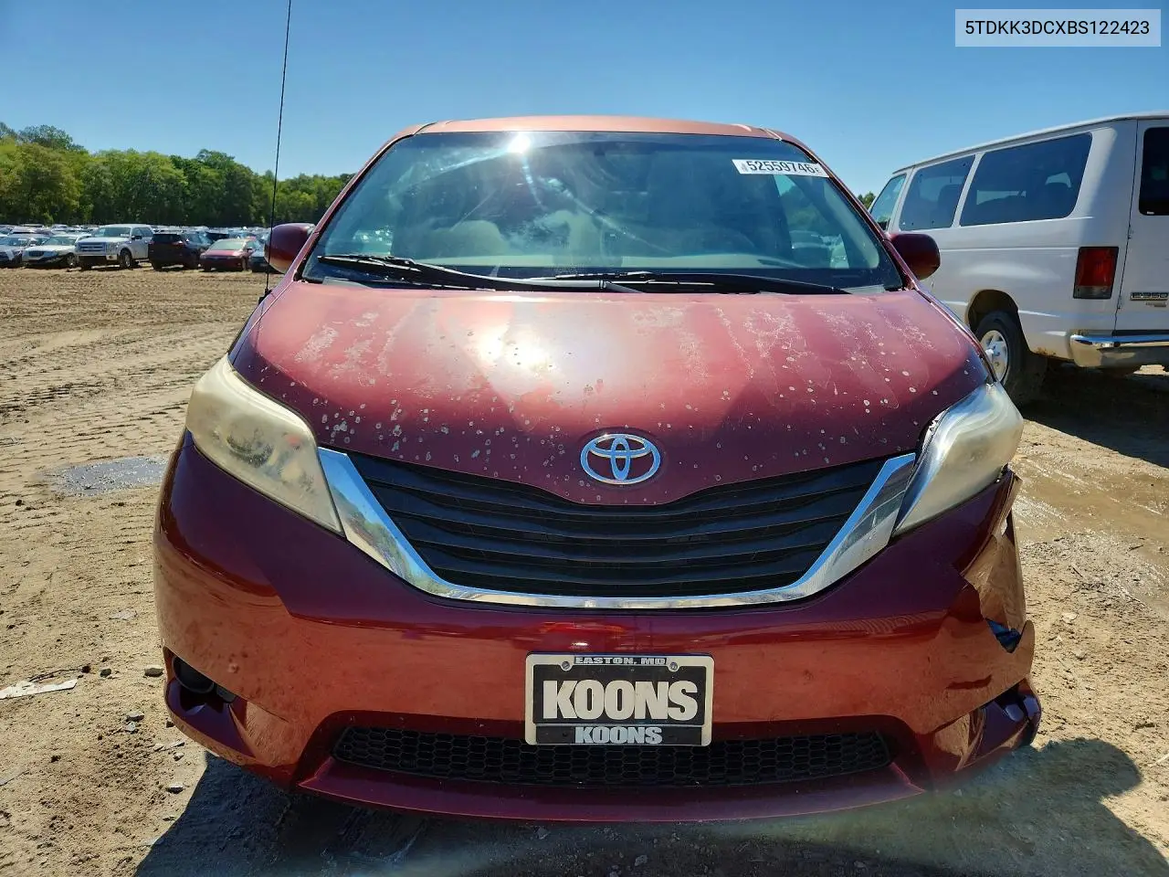 2011 Toyota Sienna Le VIN: 5TDKK3DCXBS122423 Lot: 52559746