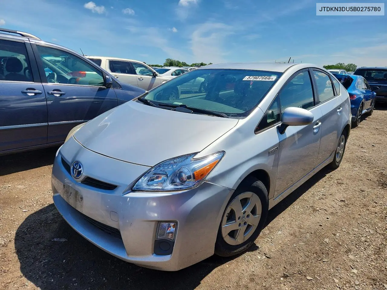 2011 Toyota Prius Two VIN: JTDKN3DU5B0275780 Lot: 57907666